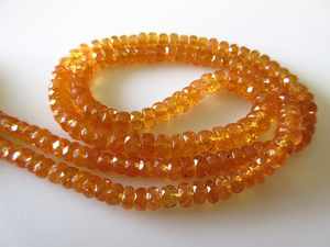 Cuentas de Granate Naranja en Forma de Rondelle, Microfacetadas, Spessartita, Granate Mandarín, para Joyería - Product Image 6