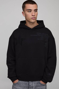 Sweat à capuche pour homme de qualité supérieure, coupe classique, logo gaufré de haute qualité, imprimé par transfert thermique, personnalisé, 100% coton, uni, teint, hiver - Product Image 4