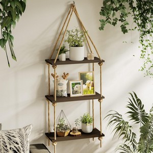 Handcrafted Bamboo Wall <b>Shelf</b> - Industrial Style - Wholesale - Product Image 3