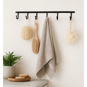 Latest Design Matte Black Wall Mounted Kitchen Utensil <b>Rail</b> Pot and Pan Organizer teel Storage Rack for Cookware and Spatulas - Product Image 4