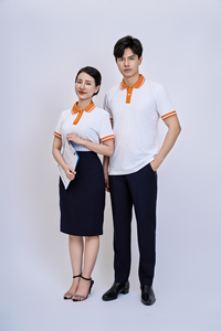 เสื้อเชิ้ตเดนิมแขนสั้นผู้ชายสีขาว ดีไซน์เว้าช่วงตัว ผ้าระบายอากาศได้ดี เหมาะสำหรับทำงาน ปิกนิก และท่องเที่ยว - Product Image 2