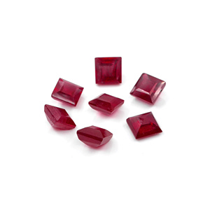 Rubis naturels de Bangkok, carrés calibrés de 6 mm, pierres précieuses de rubis naturelles facettées, prêtes à l'emploi pour la fabrication de bijoux - Product Image 3