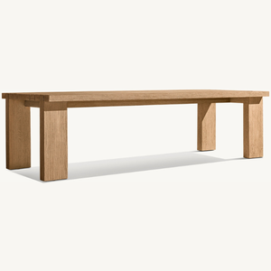 Mesa rectangular de madera de teca con un estilo moderno y sencillo, adecuada para uso en exteriores, de buena calidad y duradera. - Product Image 2