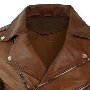 แจ็คเก็ตมอเตอร์ไซค์หนังแท้คุณภาพสูงสุด แจ็คเก็ตขี่มอเตอร์ไซค์แบบคลาสสิก พร้อมอุปกรณ์ป้องกัน เสื้อโค้ทหนังสำหรับขี่มอเตอร์ไซค์ - Product Image 3