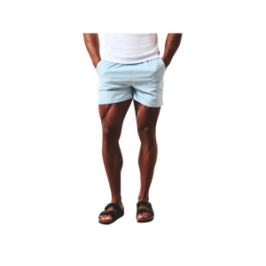 Pantalones Cortos Casuales de Color Azul Claro para Hombre, Cintura Media, Cierre Elástico, Tejido Transpirable, Corte Corto - Product Image 1