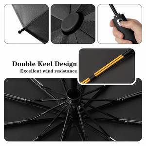 Custom Logo 24 Ribs Automatic Folding <b>Umbrella</b> Heavy Duty <b>Windproof</b> Reinforced Frame Stormproof Luxury Men Business - Product Image 2