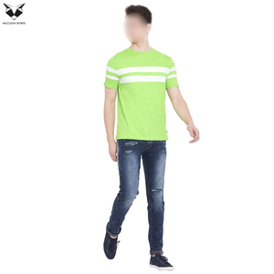Camisetas de punto 100% algodón para hombre, estilo top, con estampado de logotipo propio en verde y blanco, buen proveedor, tela suave de primera calidad. - Product Image 5