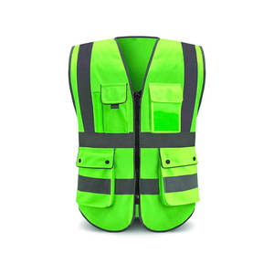 Chaleco de Trabajo Unisex de Alta Visibilidad, Reflectante, de Poliéster Azul, con Múltiples Bolsillos, Uniforme de Seguridad, con Detección de Agujas, Transferencia Térmica - Product Image 2