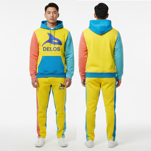 Mejor Precio, Conjunto Deportivo de 2 Piezas para Hombre, con Capucha, Color Sólido, Bloques de Color, Grueso y Cálido, para Correr - Product Image 5