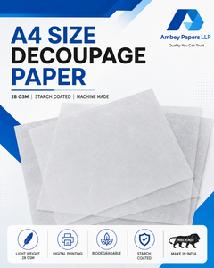 28gsm customize size Machine Made White Color <b>Digital</b> Printing Starch Coated Biodegradable Specialty <b>Paper</b> for Decoupage Art - Product Image 1