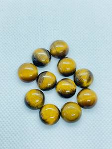 Cabujones redondos de ojo de tigre natural, gemas sueltas de alta calidad para la fabricación de joyería, paquete al por mayor. - Product Image 5