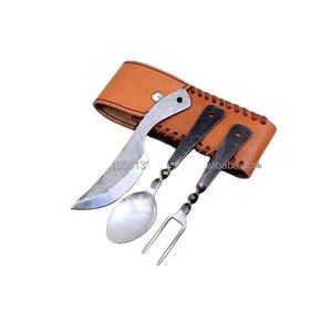 Couteau médiéval à main personnalisé forgé ensemble de couverts en fer médiéval couteaux ustensiles de salle à manger de style renaissance - Product Image 1