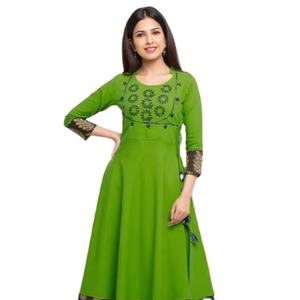 Colección de Kurta Angrakha con lentejuelas y Kurta Anarkali bordada de algodón, ropa étnica para mujer, estilo festivo y elegante. - Product Image 1