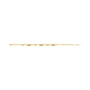 Elegante Pulsera con Dijes Geométricos de Oro Amarillo de 9K para Mujer |   Pulsera de Cadena con Eslabones de Cristal en Forma de Cubo |   Joyería de Lujo Minimalista - Product Image 3
