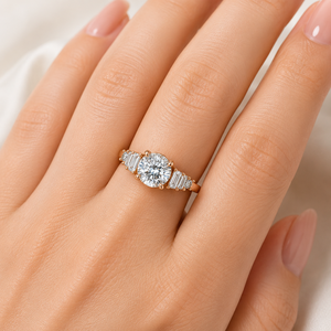 <b>Iced</b> Jewelry Brilliant Cut Solitaire Moissanite Diamond 10K Gold Prong Setting Trendy Engagement Anniversary Wedding Party Gift - Product Image 2