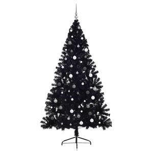 Albero di Natale artificiale in PVC nero da 94,5 pollici con 300 LED preinstallati - Product Image 5