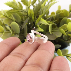 Classy Trendy Designer Purple Rhodolite Gemstone <b>Ring</b> in 925 Sterling Silver for Women Girls-Wedding Gift Jewelry <b>Ring</b> - Product Image 2