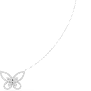 Collar con Colgante de Mariposa de Plata 925 y Moissanita, Cadena de Eslabones Chapada en Oro para Mujer, Regalo para Fiesta o Boda - Product Image 5