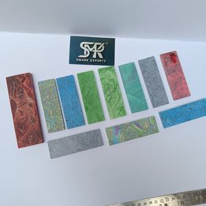 Escamas de mango de cuchillo de resina estabilizada multicolor turquesa, material para fabricación de cuchillos, losa de piedra de resina personalizada para cuchilleros. - Product Image 1