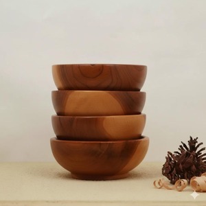 Tazón de madera natural de alta demanda para ensalada, fruta, arroz, sopa, vajilla de madera artesanal disponible para la venta - Product Image 1