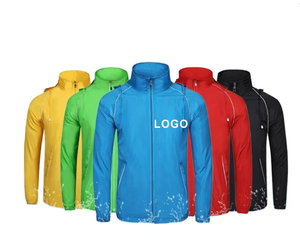 Custom Mens <b>Lightweight</b> Windbreaker Jacket Hooded Zip Front Waterproof Outdoor Rain <b>Coat</b> Multi Color Supplier - Product Image 4