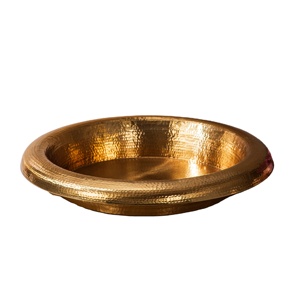 Cuenco Urli de Metal Martillado con Acabado Dorado, Maceta Tradicional, Decoración de Lujo para el Hogar, Artículo de Regalo de Boda en Tendencia - Product Image 1