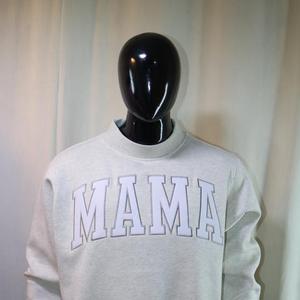 Sweat-shirts MAMA à col montant 450 GSM avec broderie personnalisée, coupe ample et carrée, en molleton 100% coton French Terry - Product Image 2