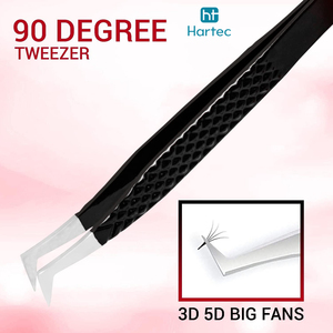 Stainless Steel Lash Grafted Tweezers, Fiber Tip Tweezers For Eyelash Extension, Non Slip Grip Precision Lash Tweezer For Volume - Product Image 5