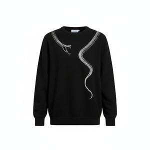 เสื้อสเวตเชิ้ตแขนยาวคอกลมสำหรับผู้ชาย ผ้าฟลีซผสมโพลีเอสเตอร์/คอตตอน กันลม กันน้ำ ลายปักตัวอักษร - Product Image 1