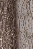 Tissu ethnique brodé de qualité supérieure avec paillettes et perles, durable et écologique, recyclable pour les robes de mariée et de soirée