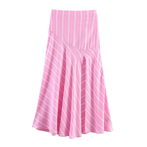 Jupe longue plissée pour femme, taille haute, fluide, coupe trapèze, décontractée, mode estivale, vente en gros - Product Image 2