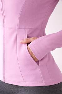 Yoga Jacket Women <b>Zip</b> <b>up</b> Fitness Jacket Regular Fit Workout Top Long Sleeve Running Gym Activewear Athletic Seamless 240g - Product Image 2
