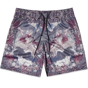 <b>Men's</b> Woven Polyester Patchwork Gym <b>Shorts</b> Elastic Waist Breathable Sporty Customizable Back Logo - Product Image 1