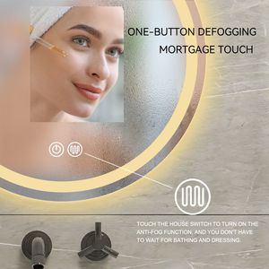 27-Inch Gepolijst Kristal Led Slimme Verlichting Badkamer Make-Up Spiegel Enkele Muur Met H Led Voor Badkamers - Product Image 3