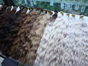 Qualité de luxe 100% vierge 24 pouces extensions humaines vietnamiennes ondulées naturelles en vrac 100g paquets forts soyeux Super couleurs 100% brutes - Product Image 3