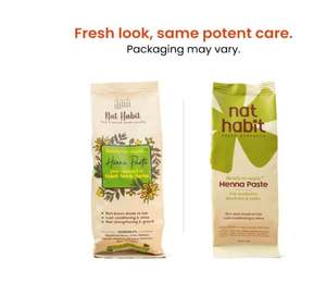Nat Habit - Pâte de henné fraîche prête à appliquer, pré-imprégnée de thé noir et d'herbes, 100% henné naturel du Rajasthan - Product Image 3