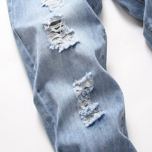 Jean pour homme coupe droite bleu ciel, nouvelle collection, design original, denim très stylé - Product Image 3