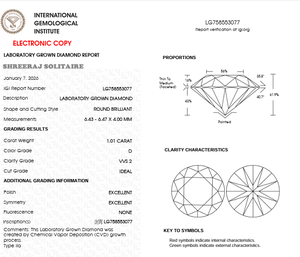 Diamante suelto cultivado en laboratorio CVD de 1.01 quilates, corte redondo, color D, claridad VVS2, certificado IGI, venta al por mayor para anillos. - Product Image 2