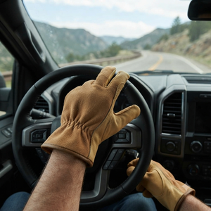 High Quality Goatskin Split Leather Heat Resistance Anti-Slip Latex-Free <b>Driver</b> Work <b>Gloves</b> for Unisex Heavy Duty Industrial - Product Image 2