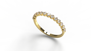 18K Gold Diamond <b>Ring</b> Half Eternity Band Shared Prong Round Cut Diamond <b>Stacking</b> Engagement <b>Ring</b> Band Fine Jewelry for Women - Product Image 2