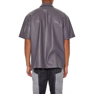 Chemise décontractée pour homme en cuir de mouton brillant de haute qualité, pour un usage quotidien - Product Image 4
