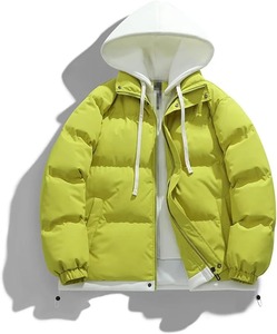 Veste d'hiver décontractée pour homme, en coton rembourré, avec capuche et fermeture éclair, coupe-vent, épaisseur standard, chaude, pour l'extérieur - Product Image 2
