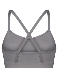 Sujetador deportivo sin costuras para mujer, espalda cruzada, soporte medio, gris liso, para yoga y fitness, transpirable, elástico, top deportivo para mujer, ropa deportiva al por mayor - Product Image 4
