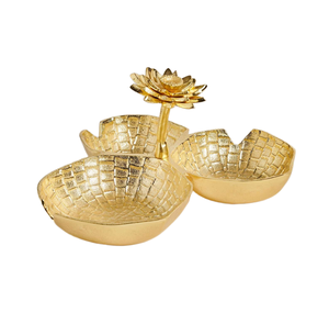 Plateau de service rectangulaire en métal de luxe fait main pour fruits secs, finition dorée, durable, écologique, pour la maison, l'hôtel, les cadeaux, la décoration de table, vente en gros - Product Image 5