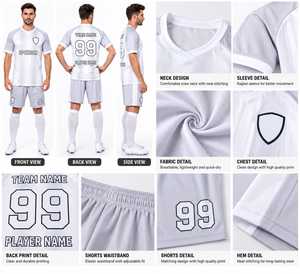 Maillot de football en tissu mesh latéral pour enfants, ensemble de football 100 % polyester avec cordon de serrage, vêtements de sport de football en gros - Product Image 5