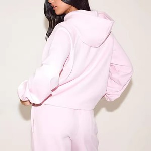OEM Hot Selling 100% polyester Oversized <b>Drop</b> Shoulder Women Hoodies Fleece Fabric Pullover Streetwear Hip Hop Style Windproof - Product Image 3