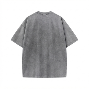 T-shirt homme oversize en coton 100% lourd (320 g/m²), effet délavé, style vintage, impression logo personnalisée. - Product Image 6