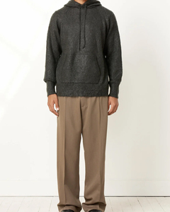 เสื้อฮู้ดดี้ขนโมแฮร์แบบหนาพิมพ์โลโก้ได้ตามสั่ง เสื้อฮู้ดดี้ซิปแบบโอเวอร์ไซส์ เสื้อสเวตเตอร์คอเต่าขนโมแฮร์สำหรับผู้ชาย - Product Image 4