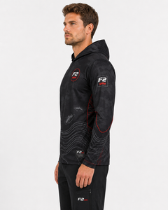 Sweat à capuche de pêche unisexe F2 WIN noir à imprimé animal par sublimation, séchage rapide, UPF 50, veste pull 100% polyester personnalisable - Product Image 5