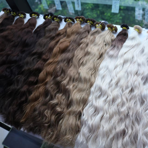 ต่อผมแท้เวียดนามแบบปลายแบน ขนาด 32 นิ้ว สีอ่อนธรรมชาติ ไม่หลุดร่วง คุณภาพดีเยี่ยม ยอดขายอันดับต้นๆ แบบ Super Double Drawn - Product Image 1